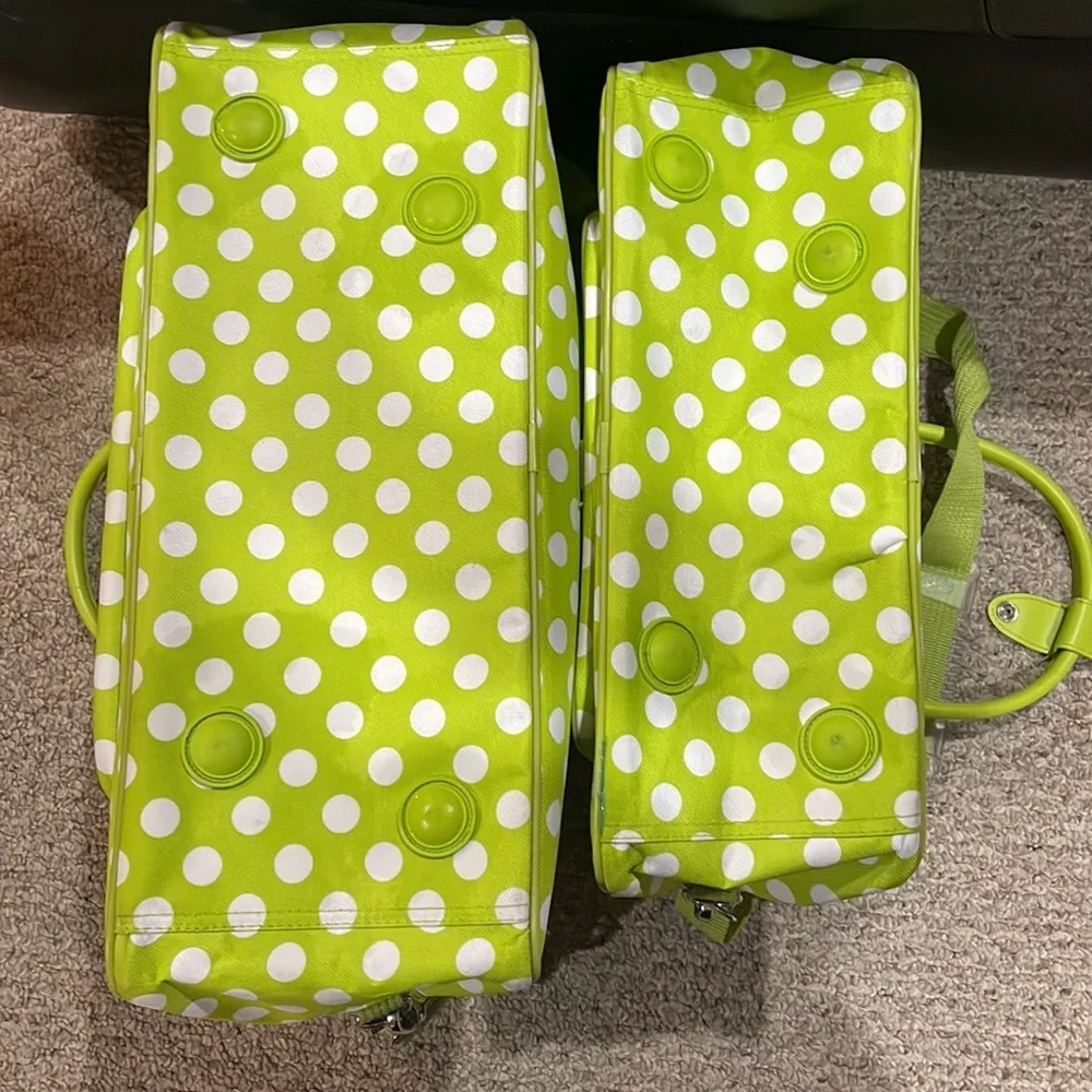Green Polka Dot Storage Travel Bags